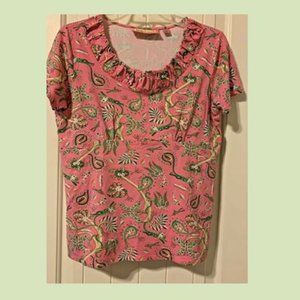 Lilly & Van Summer Top Empire Waist Pink & Green Size Small
